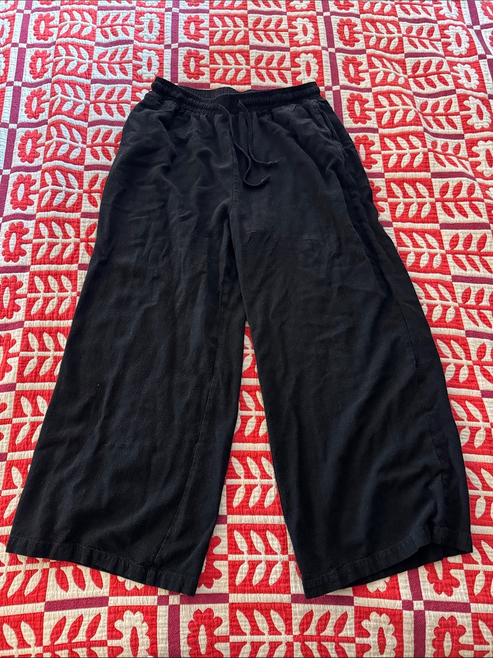 Wide Leg Black Lounge Pants